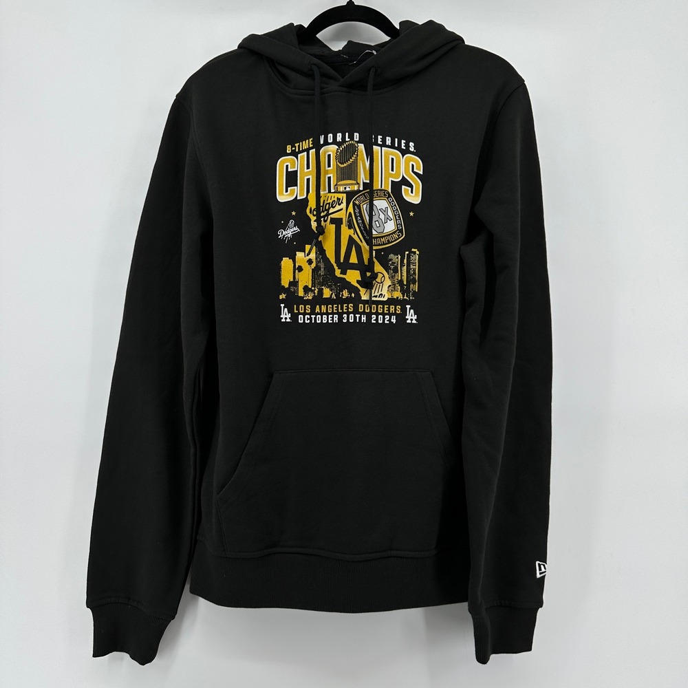 New Era Los Angeles Dodgers 2024 World Series Champions Hoodie Black Mens Small
